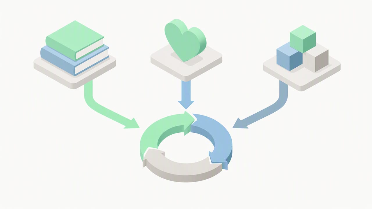 Three intervention components converging into practice