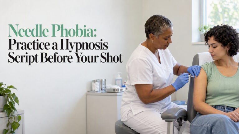 Patient calmly receiving an upper-arm injection