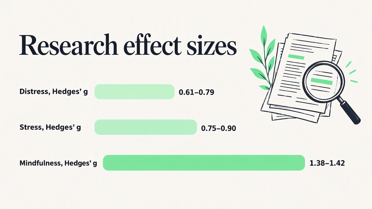 Meta-analysis effect sizes for distress stress mindfulness