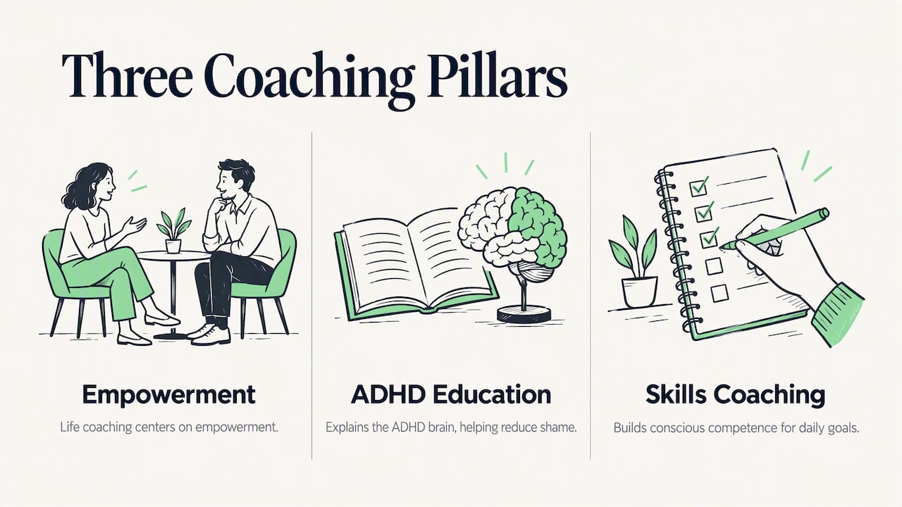 Three pillars of effective ADHD coaching