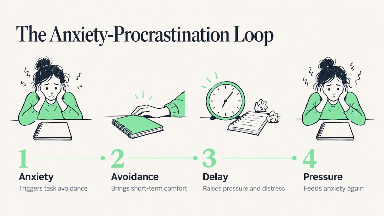 Anxiety and procrastination reinforcing each other